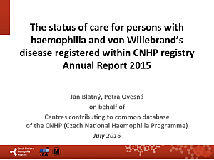 Výstupy z registru ČNHP za rok 2015