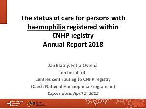 Výstupy z registru ČNHP za rok 2018 – hemofilie