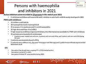 Výstupy z registru ČNHP za rok 2021 – hemofilie